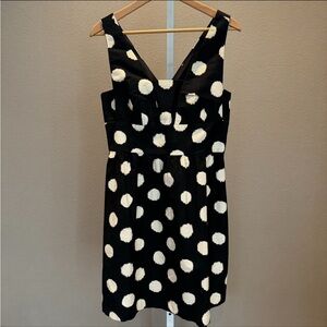 Ann Taylor Loft Black Ivory Polka Dot Dress - Size 4